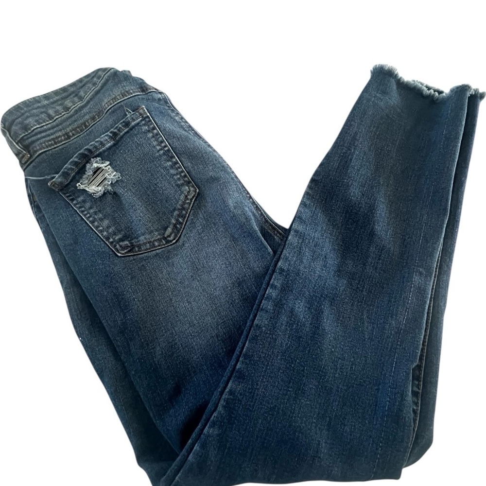 d. jeans Women's Dark Blue Distressed Ankle Jeans